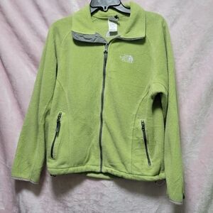 The North Face green fleece jacket